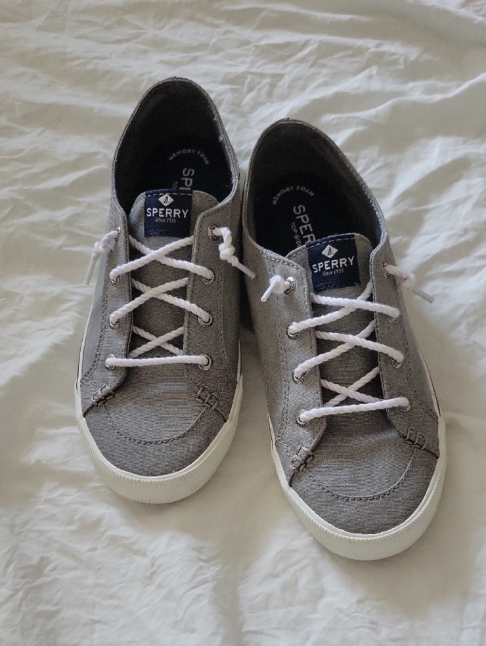 Sperry Gray Canvas Top Siders